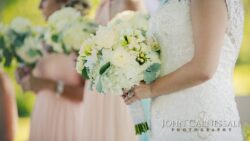 Wedding ceremony wide shot at Bayshore Grove in Oswego NY, Oswego wedding photography