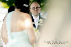 Wedding ceremony with man in focus.
