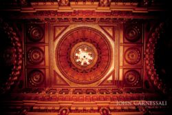 Ornate architectural ceiling with intricate patterns.