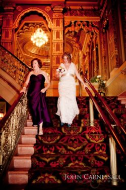 Wide interior view of the Landmark Theatre in Syracuse NY photographed for wedding venue photography.
