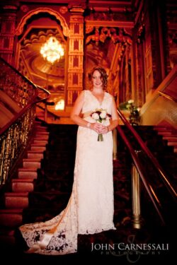 Ornate Landmark Theatre interior in Syracuse NY photographed for elegant wedding photography