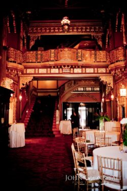 Landmark Theatre Syracuse wedding venue photographed with dramatic historic interior details.