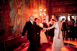 Landmark Theatre lobby ambience in Syracuse NY captured for elegant wedding photography
