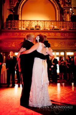 Landmark Theatre Syracuse interior with dramatic shadows and historic details for wedding photos