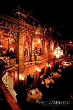 Elegant staircase and interior architecture at Landmark Theatre Syracuse for wedding venue photography
