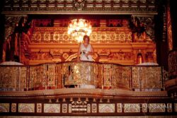 Landmark Theatre Syracuse interior walkway and architectural details photographed for wedding venue imagery