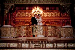 Elegant interior scene at Landmark Theatre Syracuse photographed for wedding venue inspiration