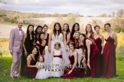 Wedding party photo overlooking syracuse foothills
