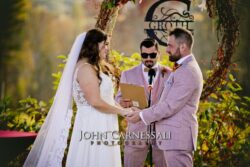 Fall wedding ceremony outdoors in Upstate NY Syracuse Area