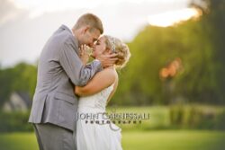 Timber Banks Wedding with groom kissing bride