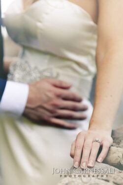 Bride and groom with wedding ring.
