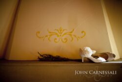 Wedding detail with gold wall design and soft neutral decor