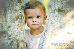 Close-up portrait of a young child outdoors