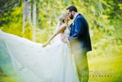 Romantic and dreamy photo of bride and groom