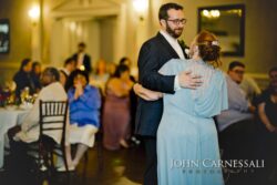 Mother and son dancing at wedding reception